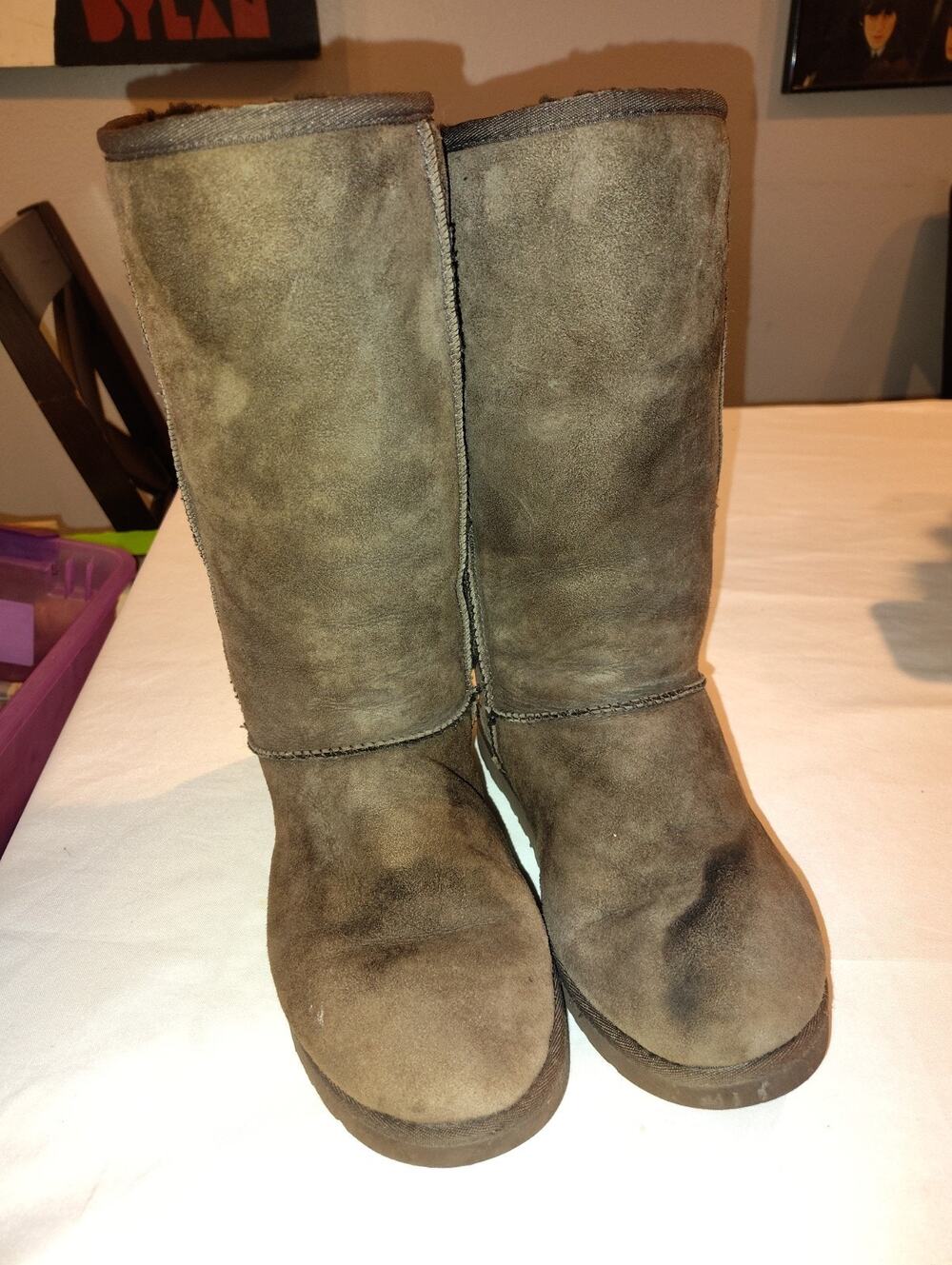 Ugg Australia Classic Tall 5815 Chocolate Brown Boots Suede and Sheepskin Size 7
